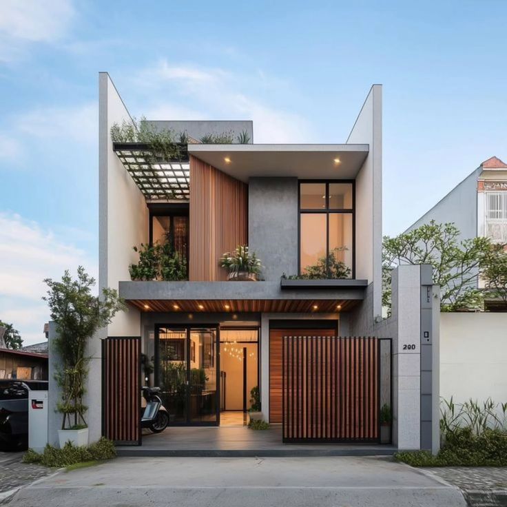 fasad desain rumah minimalis 2 lantai dengan balkon