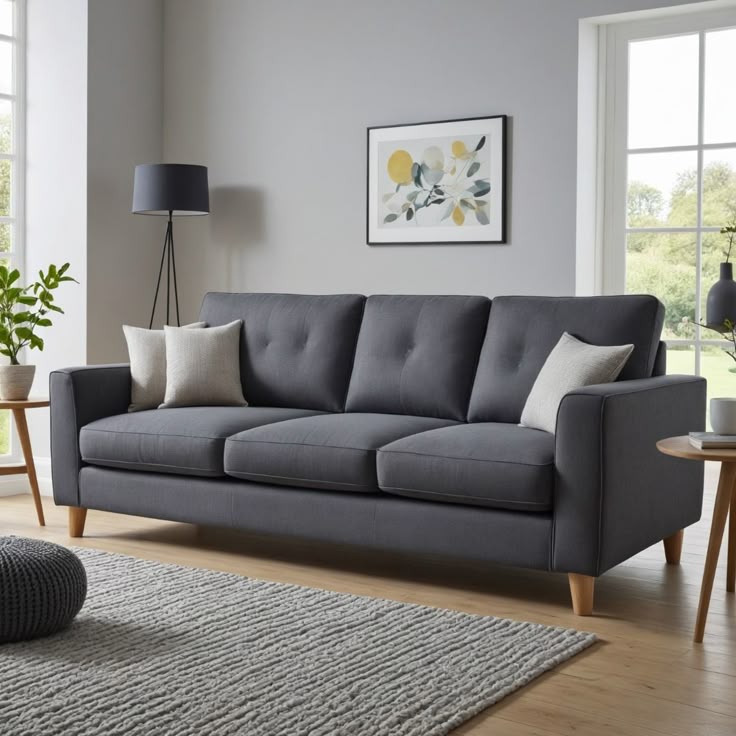 Sofa Ruang Tamu Berwarna Abu-abu Gelap