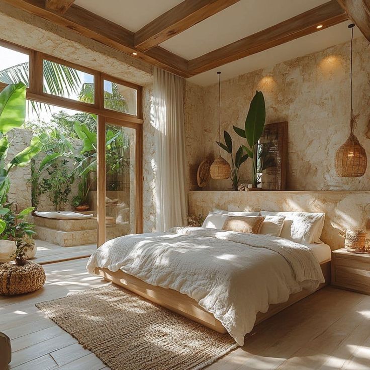 kamar tidur tropis