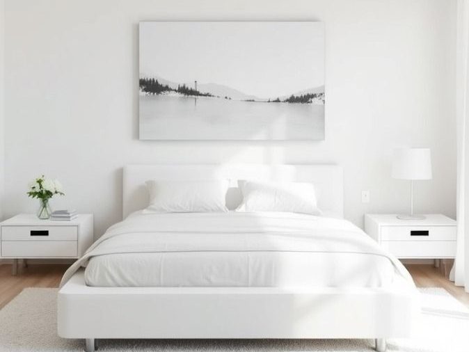 kamar tidur putih minimalis