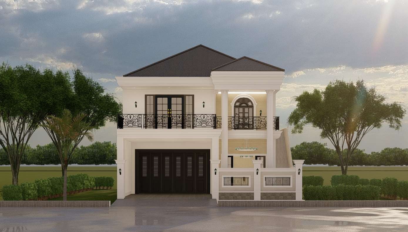 Desain Hunian Klasik 2 Lantai