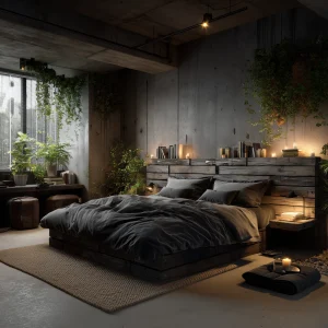 desain kamar tidur industrial