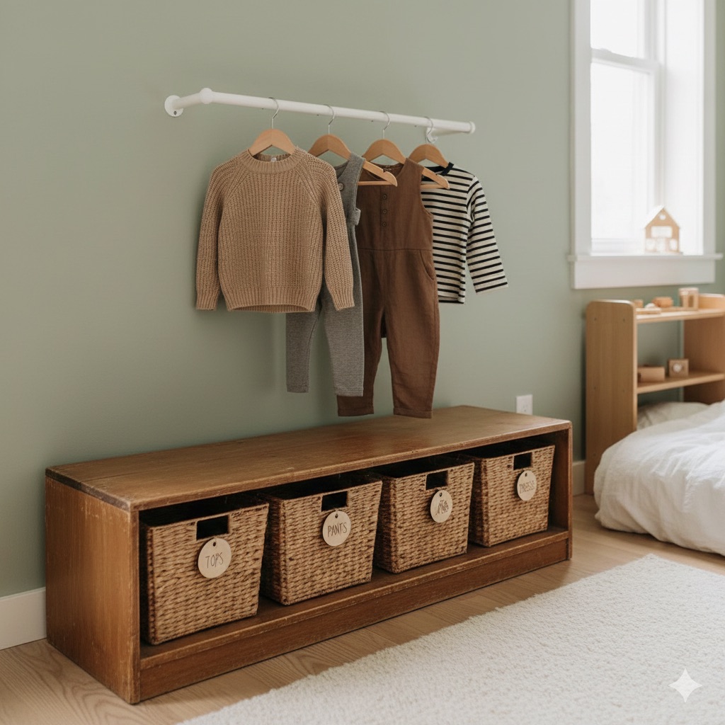 desain kamar tidur anak montessori low budget