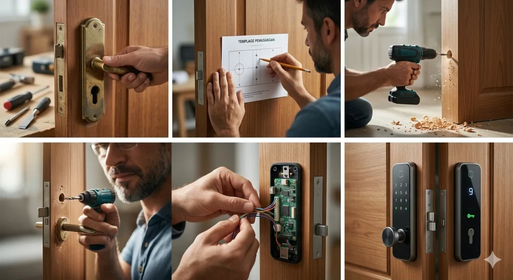 Cara Pasang Smart Door Lock Sendiri di Rumah : Praktis, Tanpa Panggil Tukang